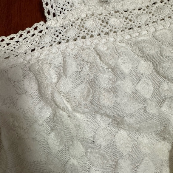 Milly of New York crochet boho top white blouse top S M 4 - Picture 5 of 8